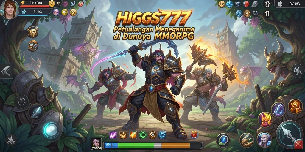 Tangkapan layar HIGGS777 menampilkan aksi seru dalam dunia MMORPG.