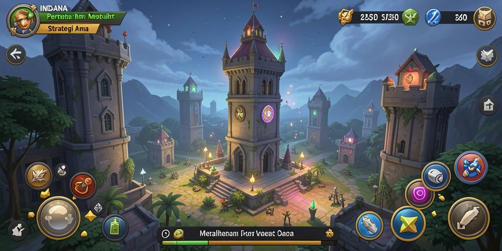 Gameplay menara pertahanan INDAAA yang menegangkan dan seru.