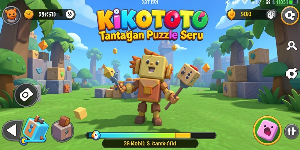 Screenshot gameplay KIKOTOTO menampilkan tantangan puzzle yang menarik.