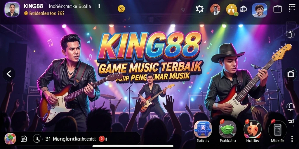 Screenshot gameplay KING88 menampilkan tantangan musik yang seru.