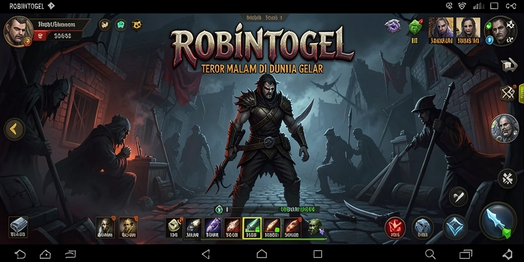 Tangkapan layar gameplay ROBINTOGEL dengan suasana horor menegangkan.