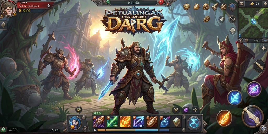 Screenshot gameplay RR33 yang menunjukkan pertarungan seru dalam dunia ARPG.