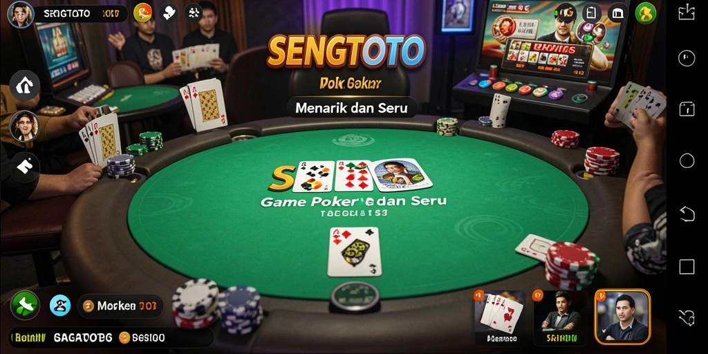 Screenshot gameplay SENGTOTO yang menampilkan suasana poker yang mendebarkan.