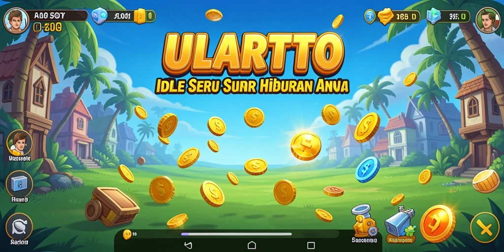 Tampilan gameplay ULARTOTO yang menampilkan kemajuan karakter Idle.