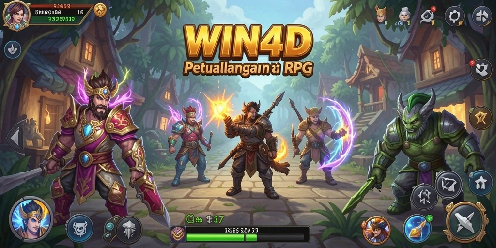 Gameplay seru WIN4D dengan karakter dan misi RPG yang mendebarkan.