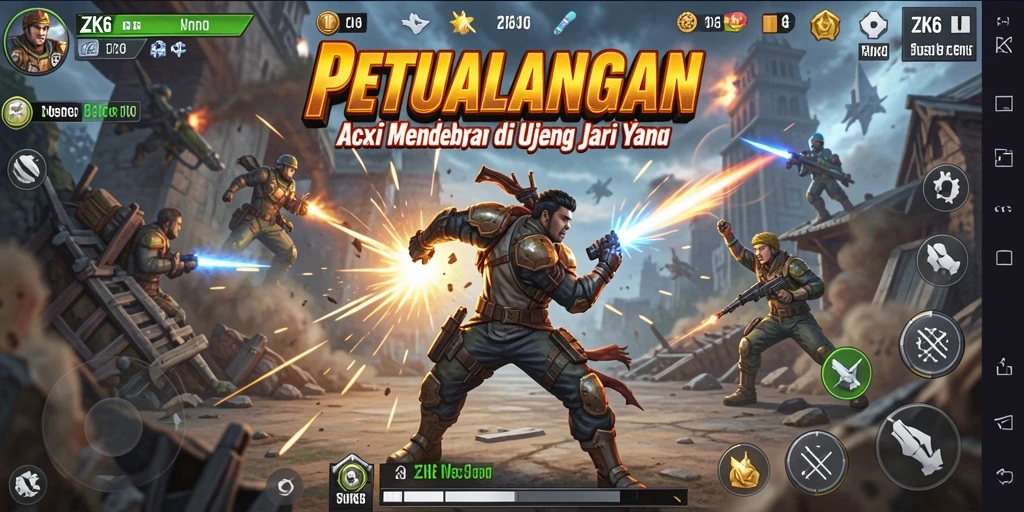 Tampilan intens dari gameplay ZK6 yang penuh aksi.